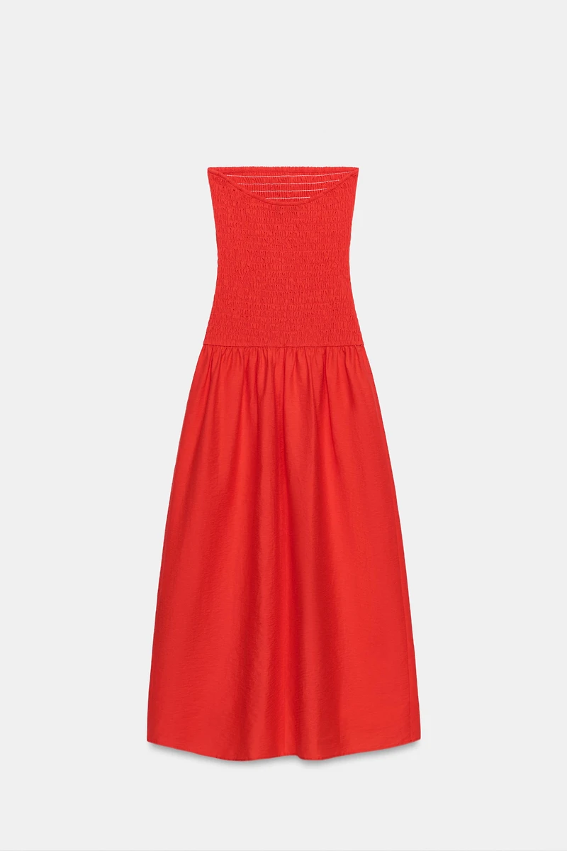 ROBE MI-LONGUE NID D'ABEILLE