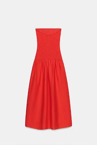 ROBE MI-LONGUE NID D'ABEILLE
