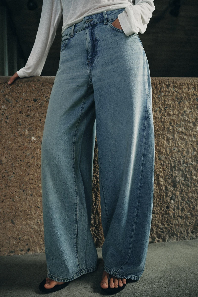ZW COLLECTION LOOSE BARREL MID-RISE JEANS