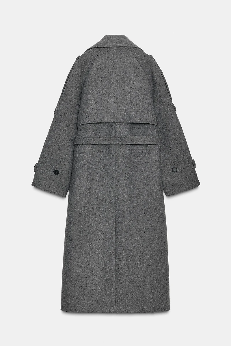 DOUBLE-BREASTED BELTED COAT WITH LOOPS
