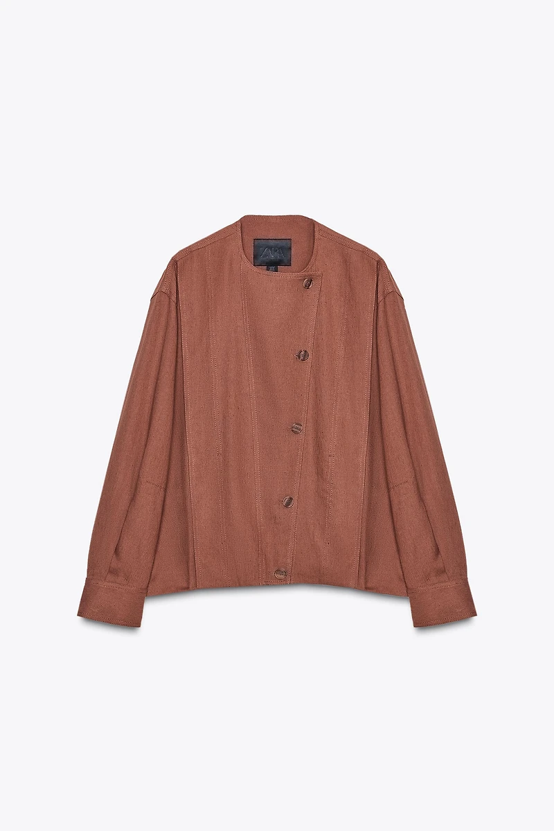 ZW COLLECTION LINEN BLEND BOMBER