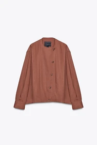 ZW COLLECTION LINEN BLEND BOMBER