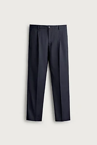 PANTALON DE COSTUME REGULAR FIT EN LAINE À RAYURES