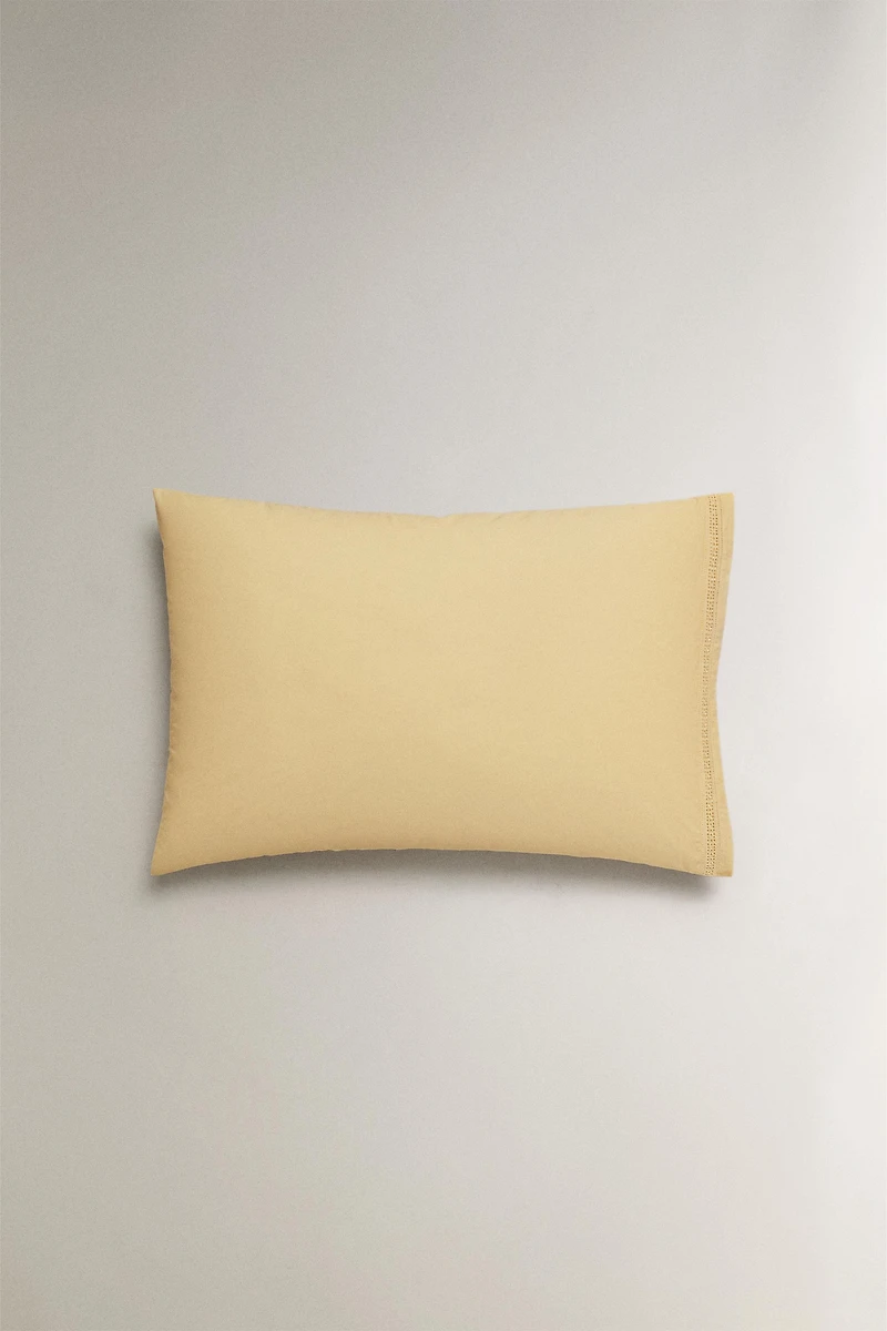 OPENWORK EMBROIDERED PILLOWCASE