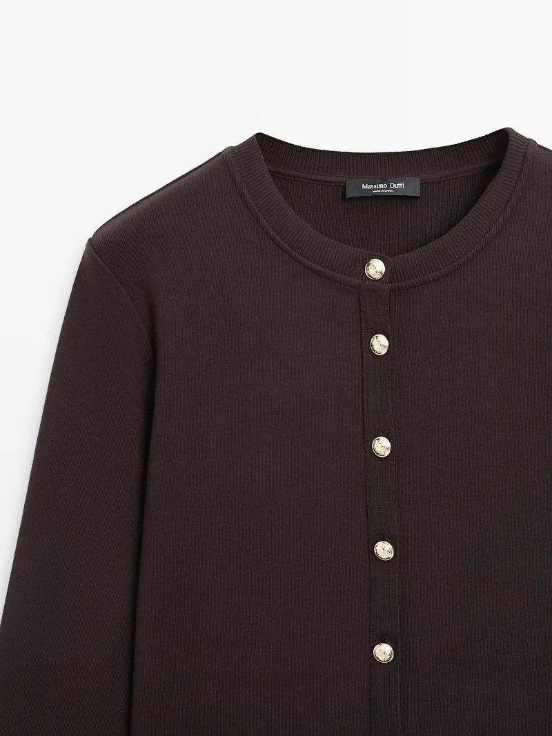Cardigan with gold buttons