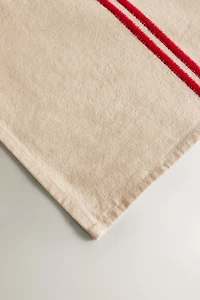 DOUBLE EMBROIDERED STRIPE TABLECLOTH