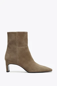 BOTTINES À TALONS KITTEN EN CROÛTE DE CUIR