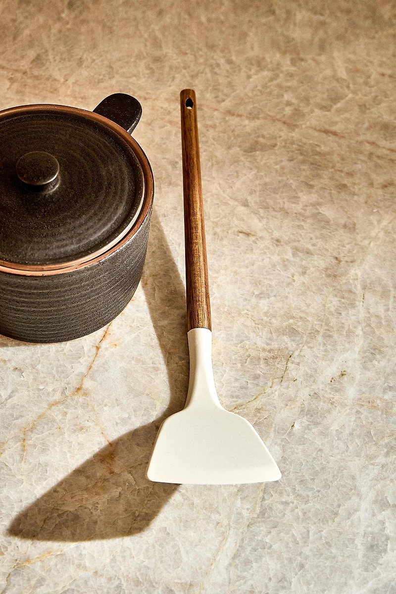 SPATULE EN SILICONE ET EN BOIS