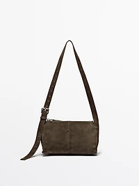Split suede leather mini crossbody bag