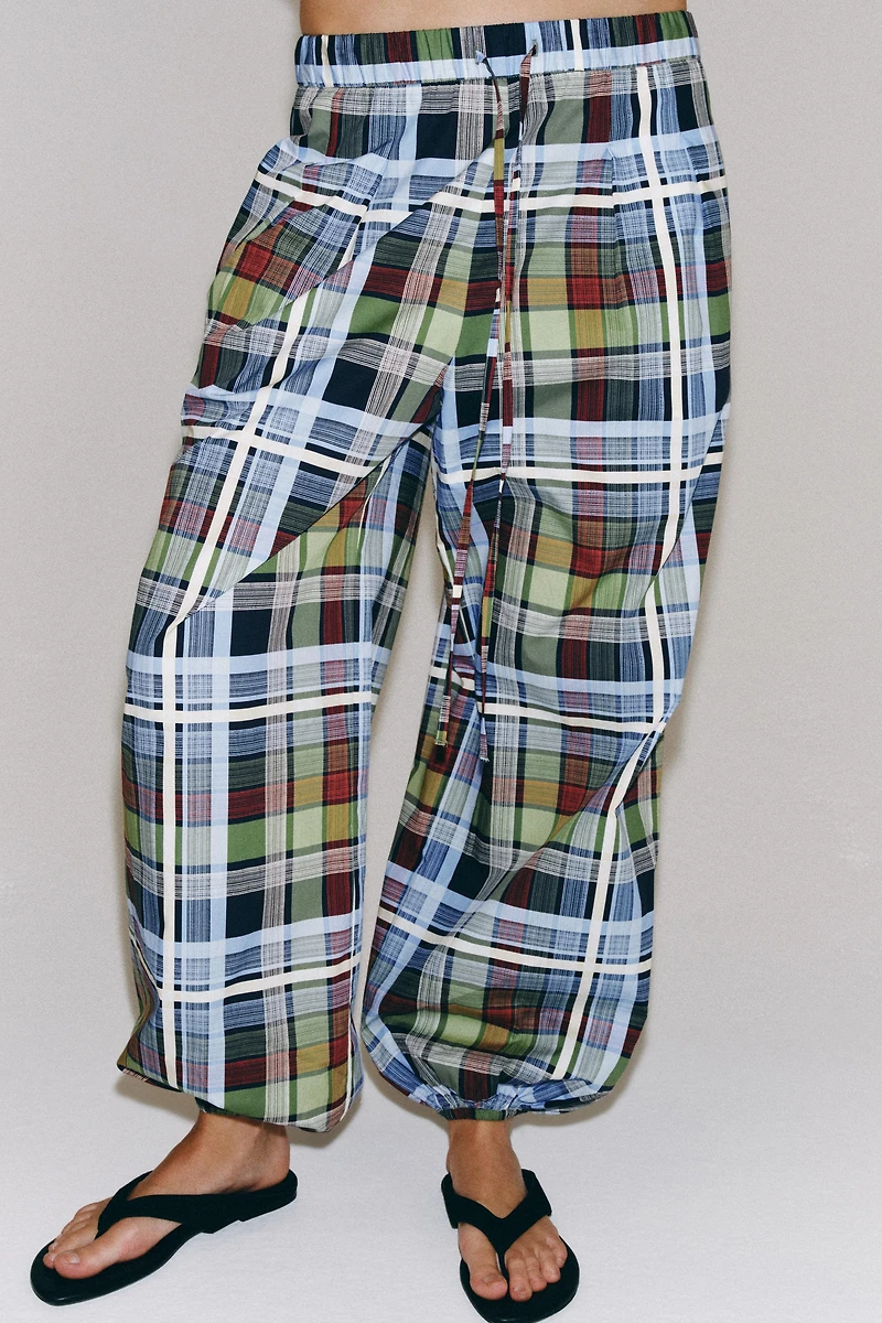 PANTALON BOUFFANT À CARREAUX ZW COLLECTION