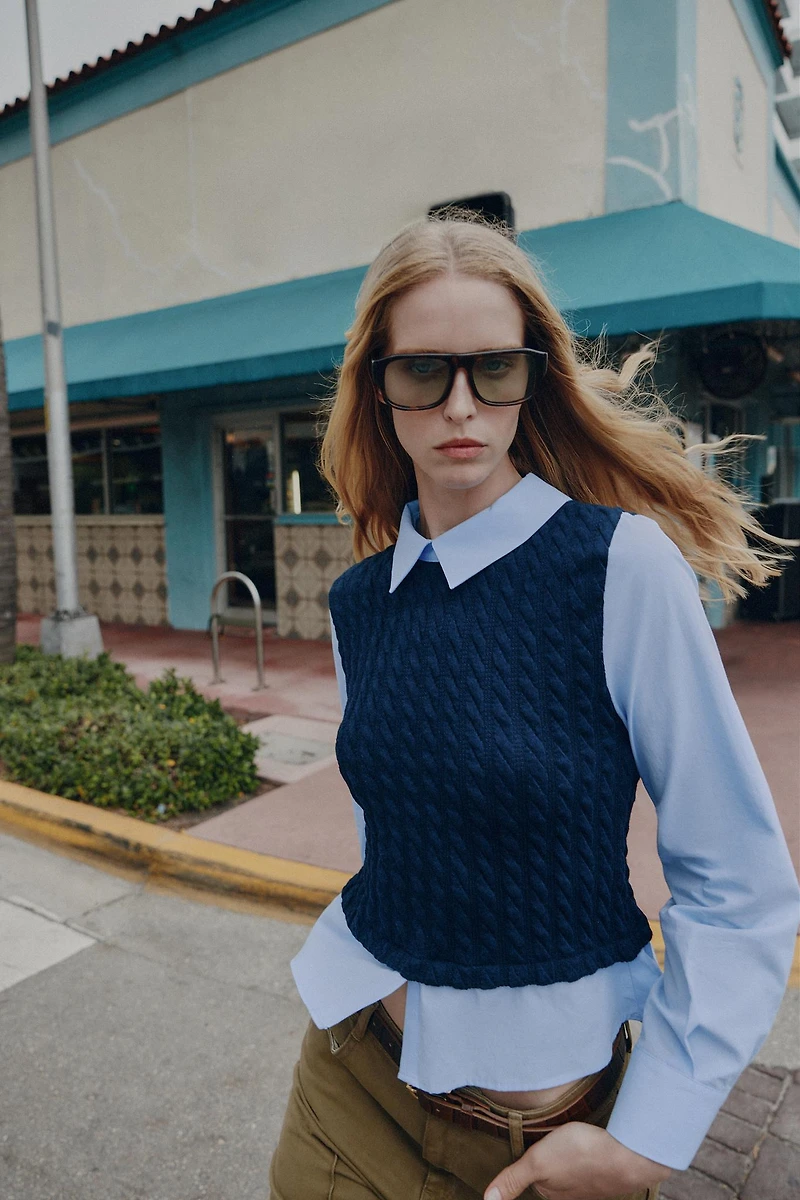 COMBINED POPLIN SHIRT