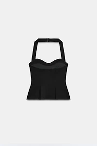 PLEATED HALTER TOP