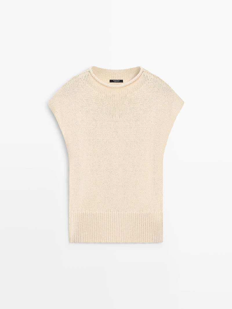 Cotton blend knit vest