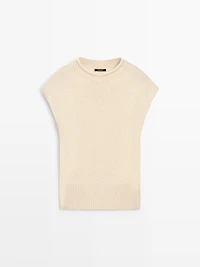 Cotton blend knit vest