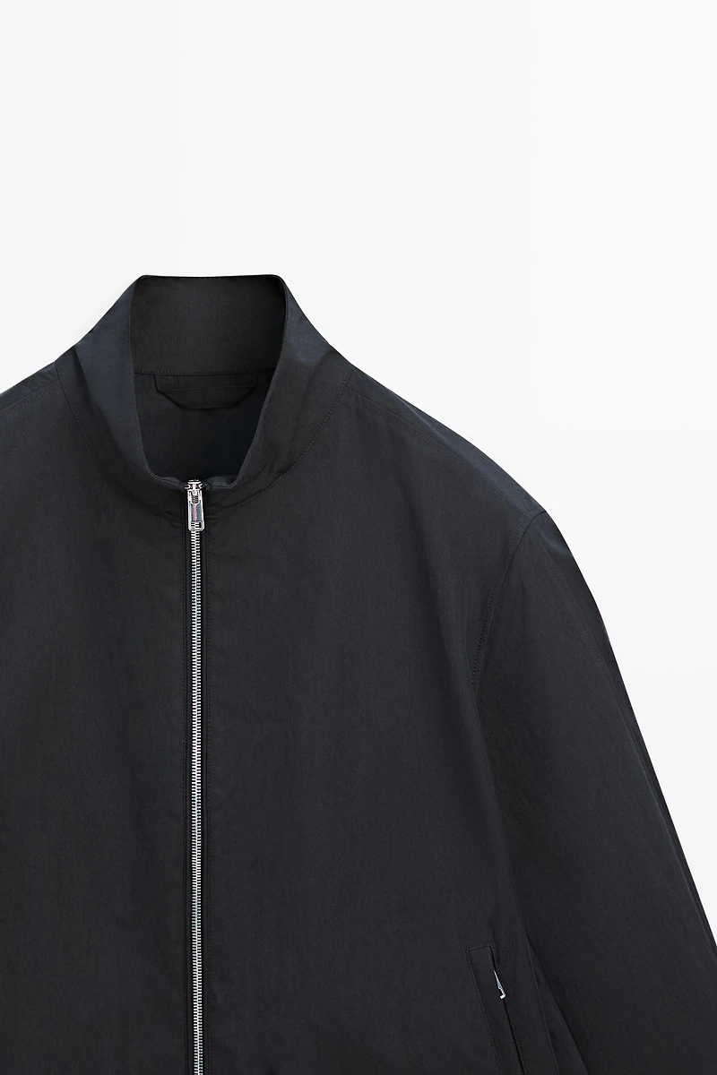 Veste à col montant en coton mélangé