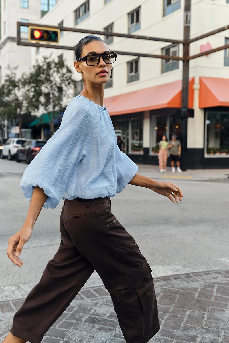 FLOWY BALLOON BLOUSE