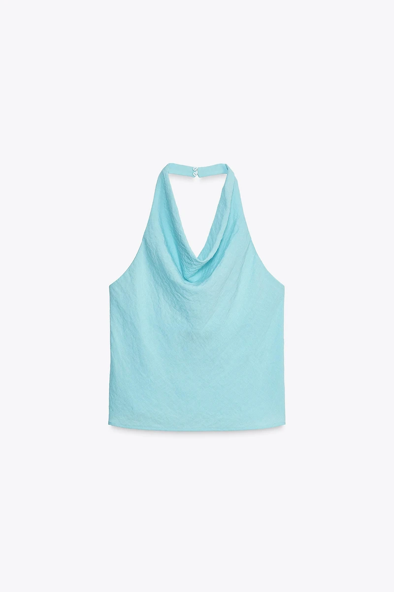 FLOWY HALTER TOP
