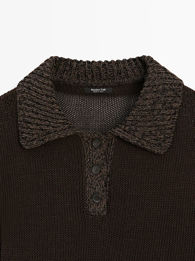 Pull polo col contrastant