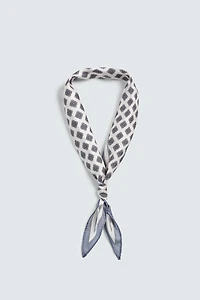 100% SILK GEOMETRIC PRINT SCARF