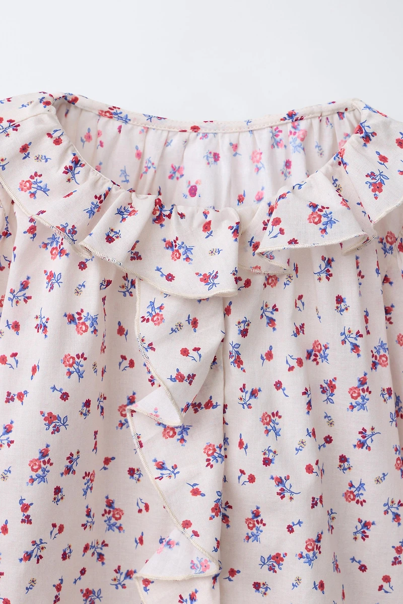 RUFFLED FLORAL SHIRT