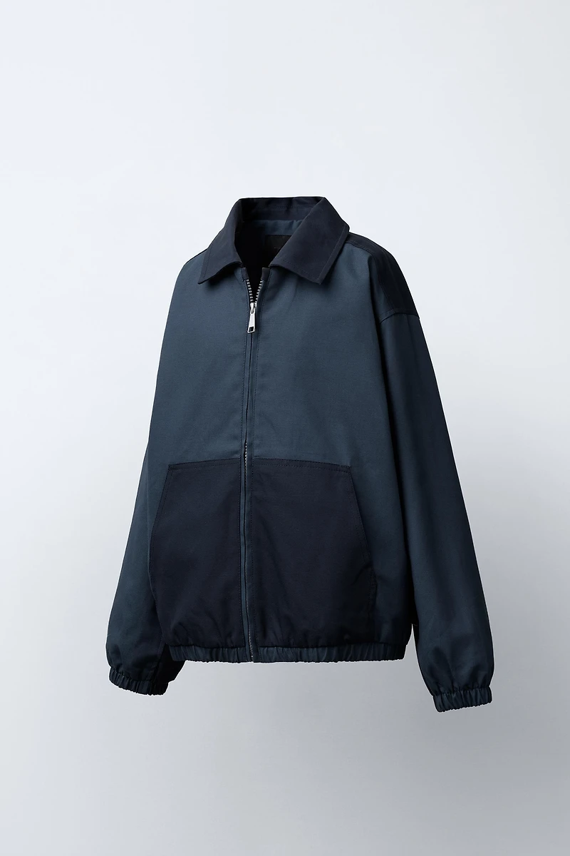 COLOR BLOCK TWILL JACKET