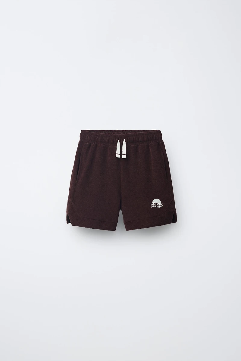 TERRYCLOTH EFFECT SHORTS