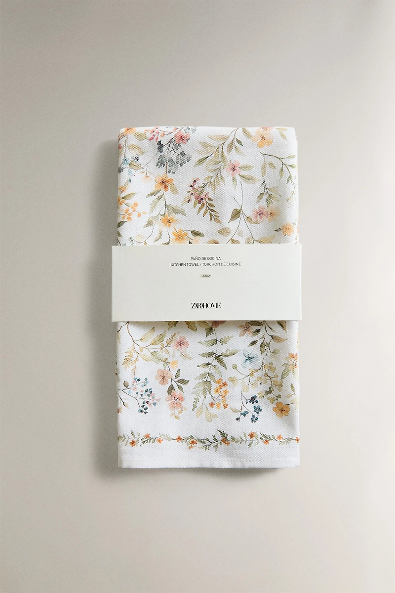 PACK OF FLORAL PRINT TEA TOWELS (PACK OF 2)