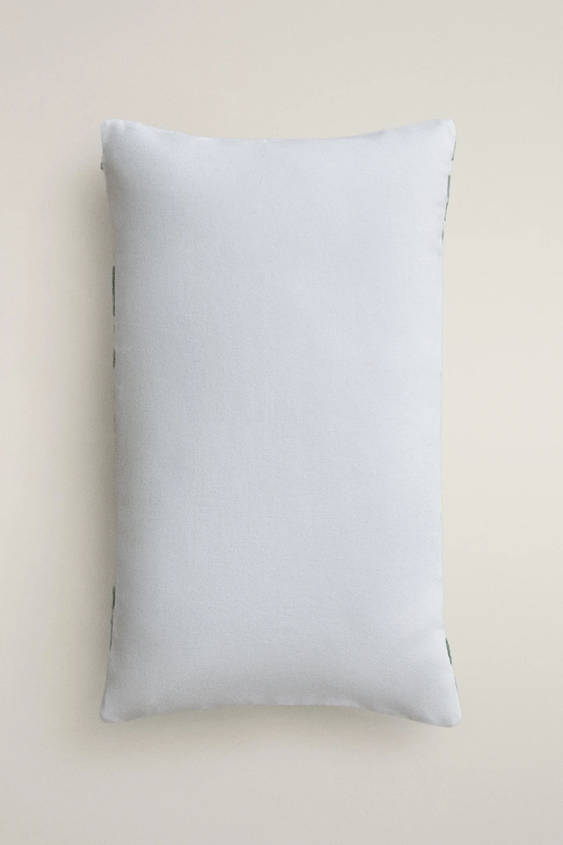 EMBROIDERED FLORAL THROW PILLOW COVER