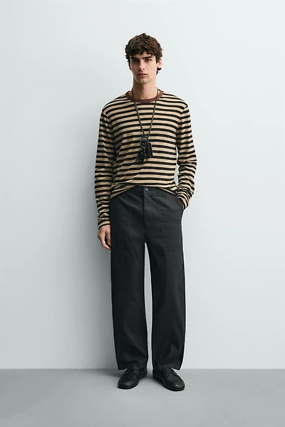 WASHED STRAIGHT FIT PANTS
