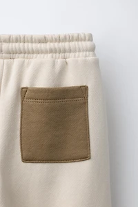 COLOR BLOCK JOGGER PANTS WITH LABEL