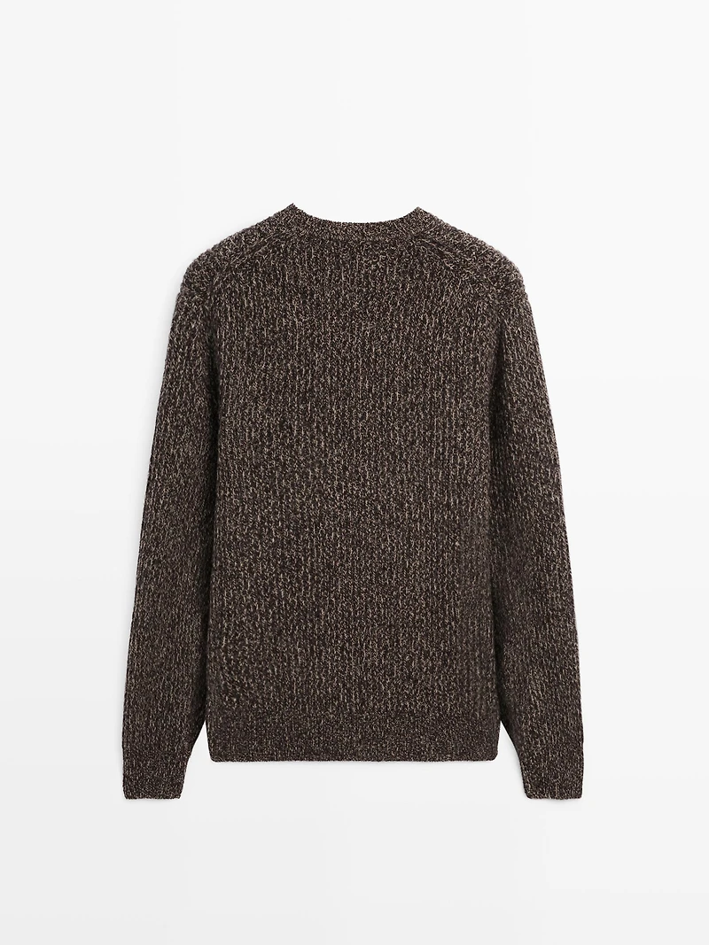 Pull col rond 100 % laine