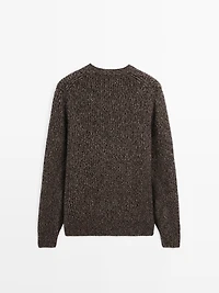 Pull col rond 100 % laine