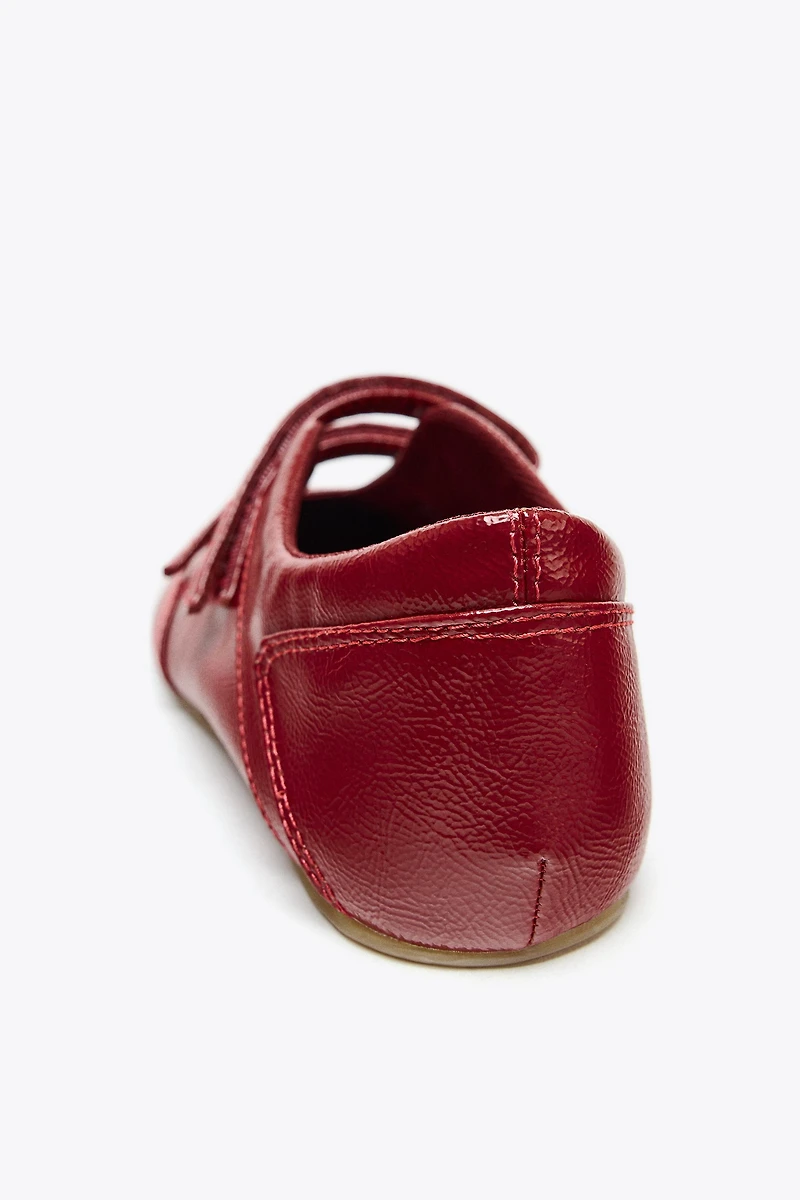 PATENT DOUBLE STRAP BALLET FLATS