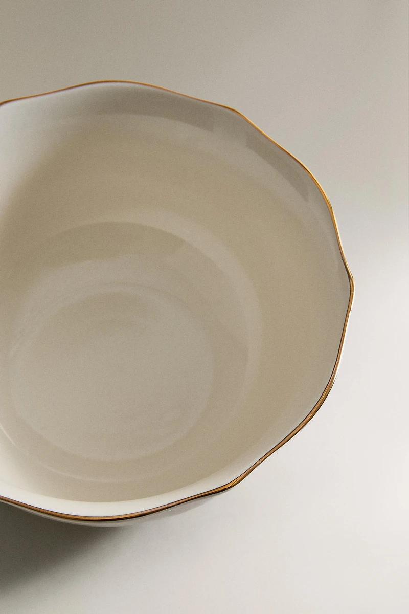 PORCELAIN BOWL WITH RIM DETAIL