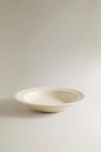 ASSIETTE CREUSE FAÏENCE BORD RELIEF