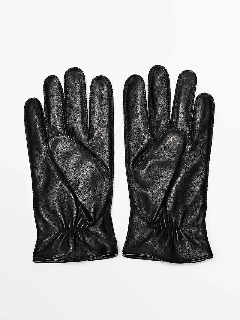 Leather gloves with nappa finish