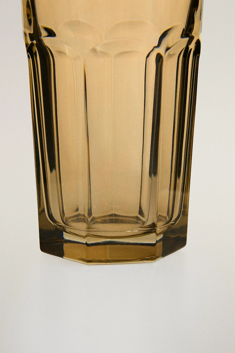 RAISED DESIGN GLASS TUMBLER