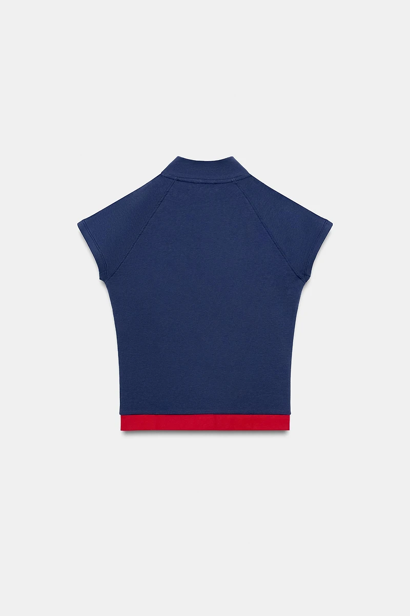 TEXT ZIP-UP TOP