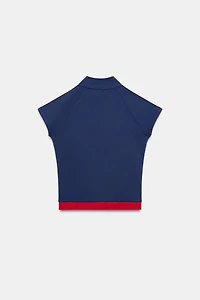 TEXT ZIP-UP TOP