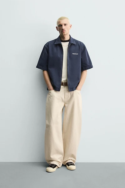 RELAXED FIT ZIP OVERSHIRT