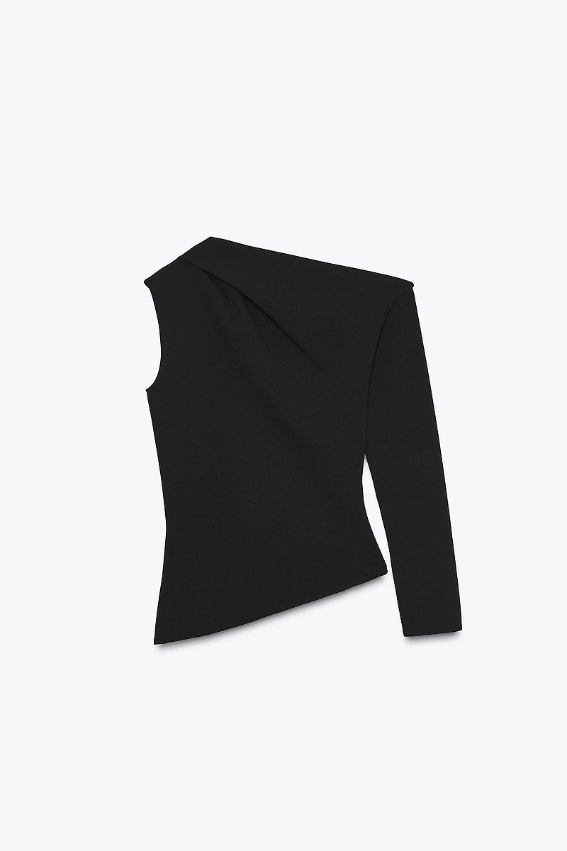 ASYMMETRIC CREPE TOP