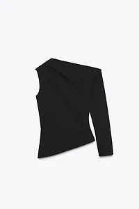 ASYMMETRIC CREPE TOP