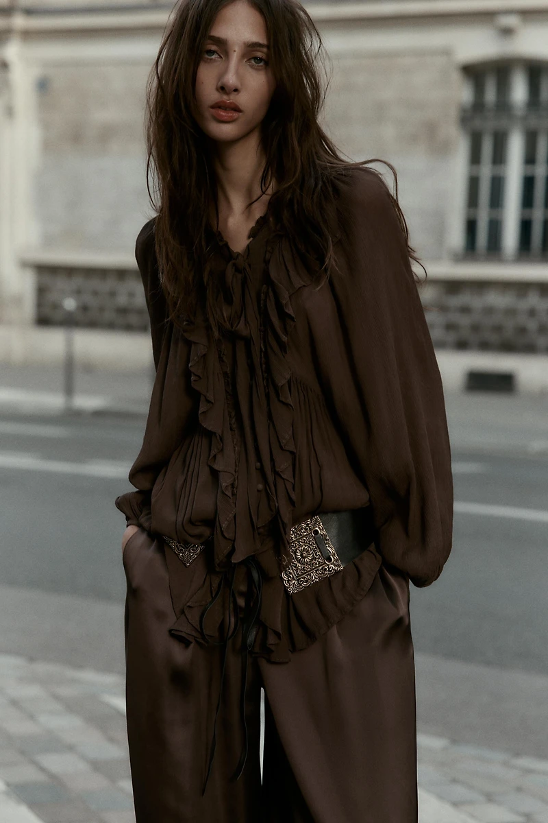 CHEMISE FLUIDE À VOLANTS