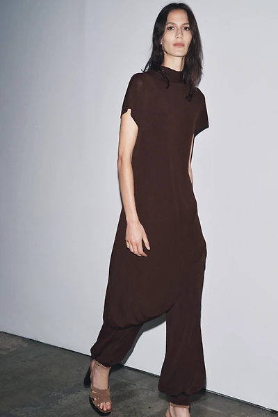 TUNIC MIDI DRESS WITH BOW