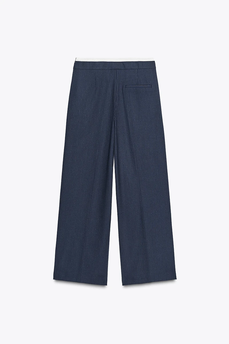 PANTALON LARGE À DOUBLE TAILLE