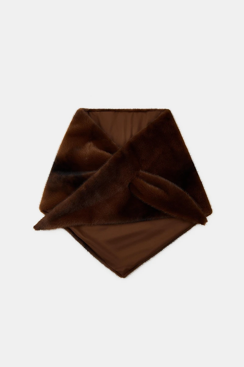TRIANGULAR FAUX FUR SCARF