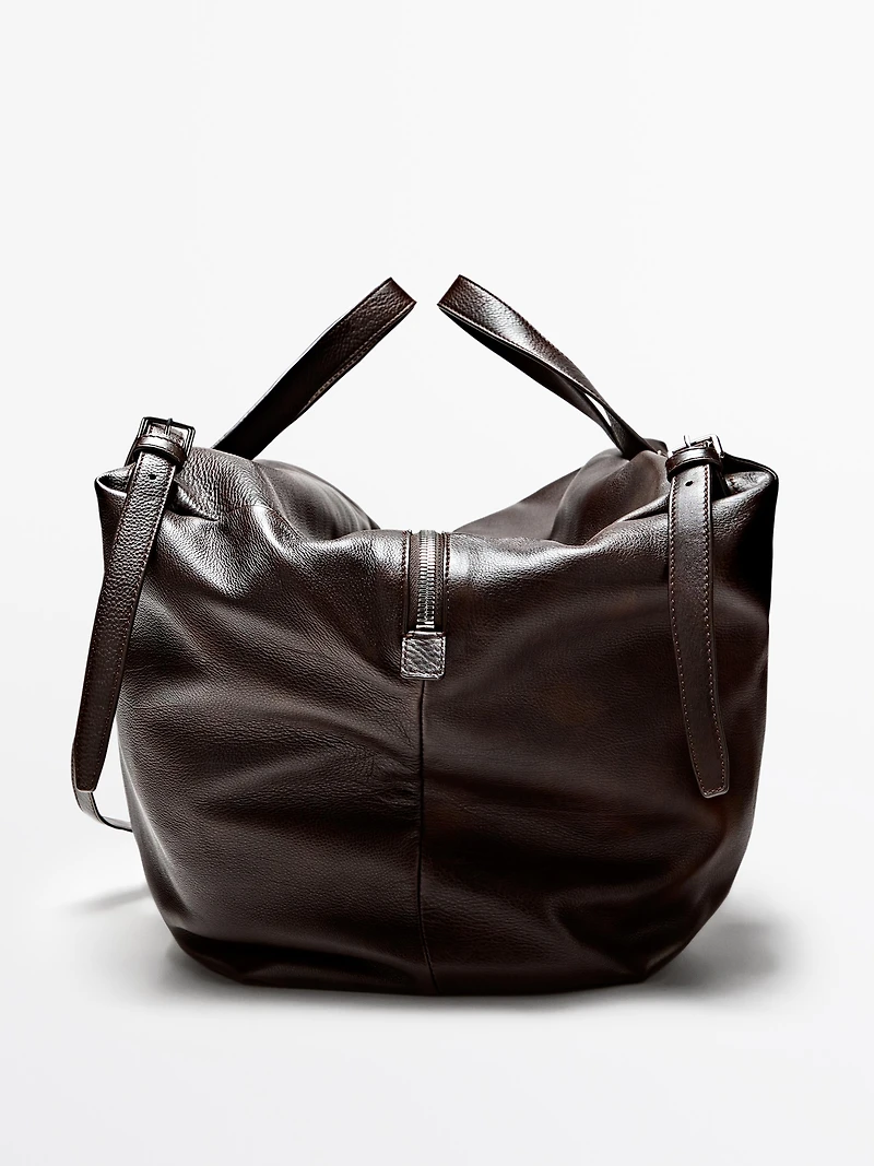 Sac duffle maxi en cuir nappa