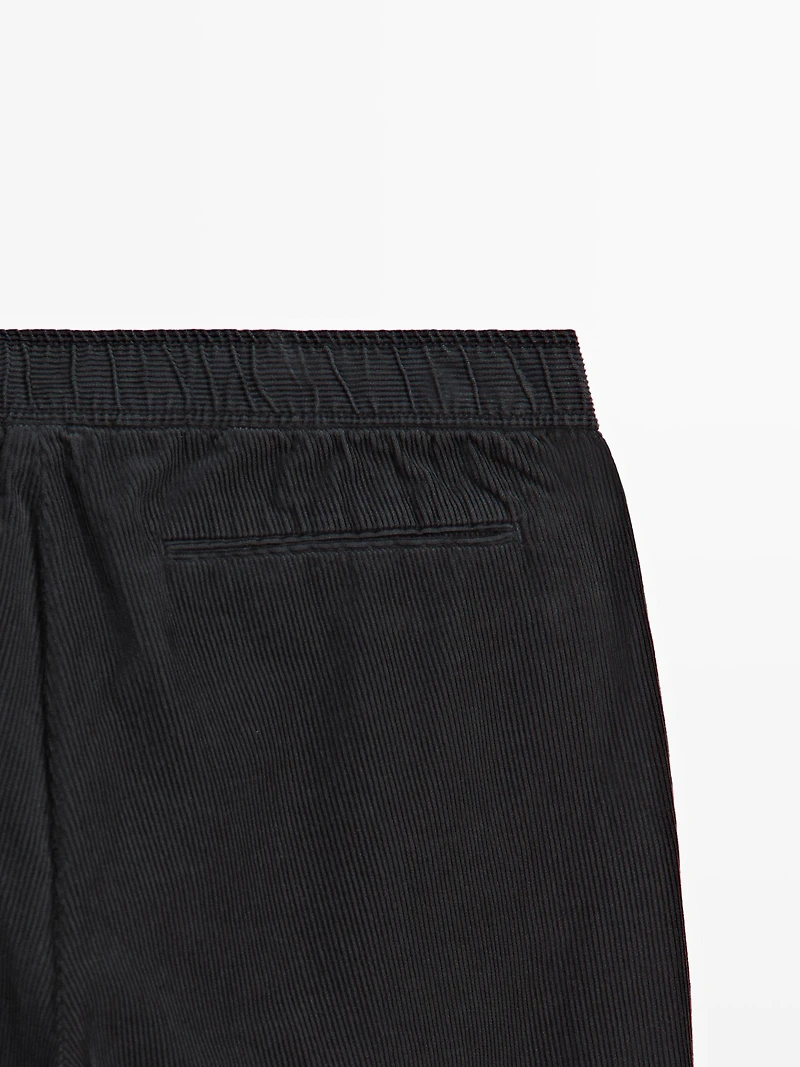 Corduroy jogger fit trousers