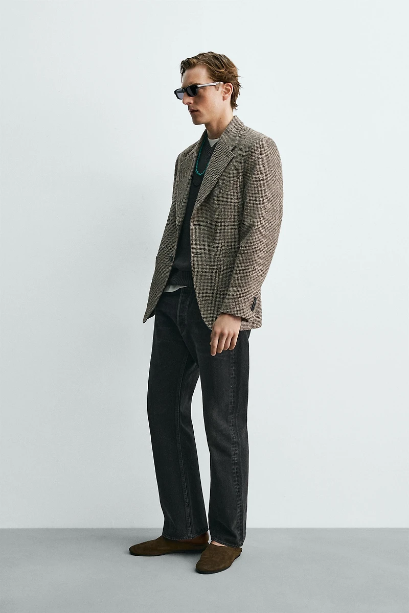 WOOL-COTTON TEXTURED BLAZER AARON LEVINE X ZARA