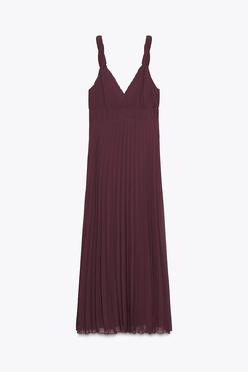 PLEATED MIDI DRESS